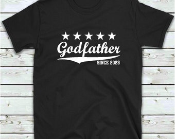 Godfather T Shirt, Godfather Gift, Godfather Since 2023 T Shirt, Men's Funny T-Shirt, Gifts For New Godfather, God Father Tee Shirt