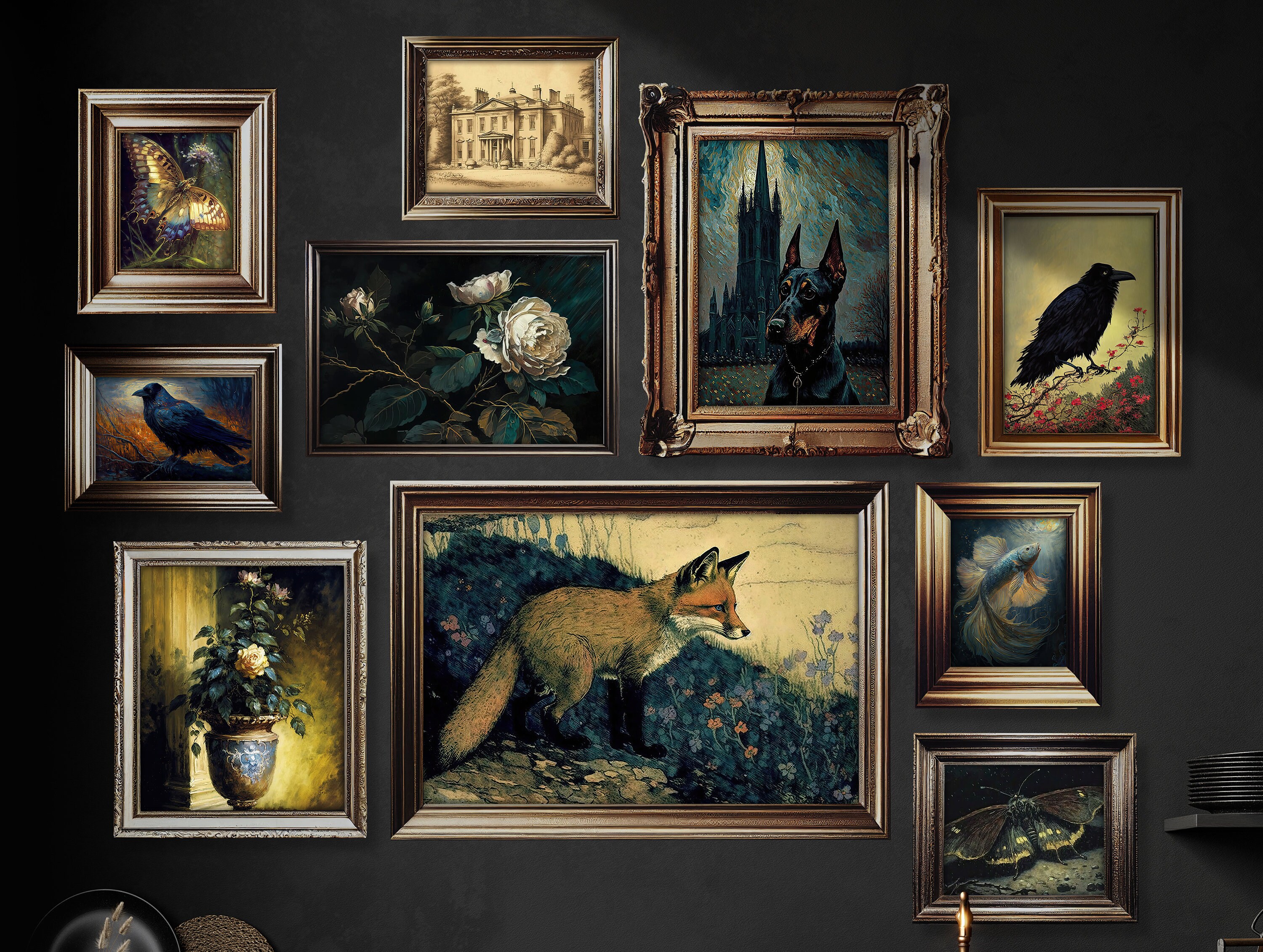 Dark Academia Decor Nature Collection / Dark Academia Wall Art / Downloadable Art Print / Pagen Witchy Alter Decor