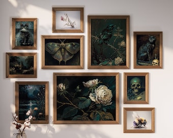 Dark Academia Decor Wall Gallery Collection / Dark Academia Wall Art / Downloadable Art Print / Pagen Witchy Alter Decor