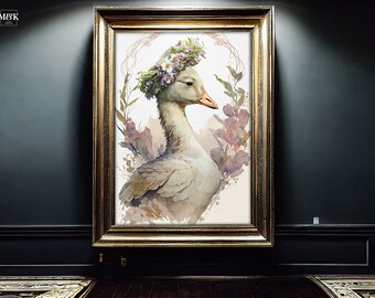 Cottagecore Wall Art Cottagecore Decor Digital Download Wall Print Gift Idea Goose Painting Cottagecore Nursery Wall Decor Print