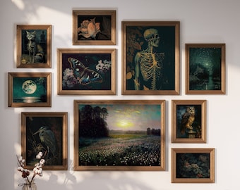 Oddities Dark Academia Wall Gallery Collection Dark Academia Wall Art Dark Academia Downloadable Art Print Pagan Witchy Altar Decor