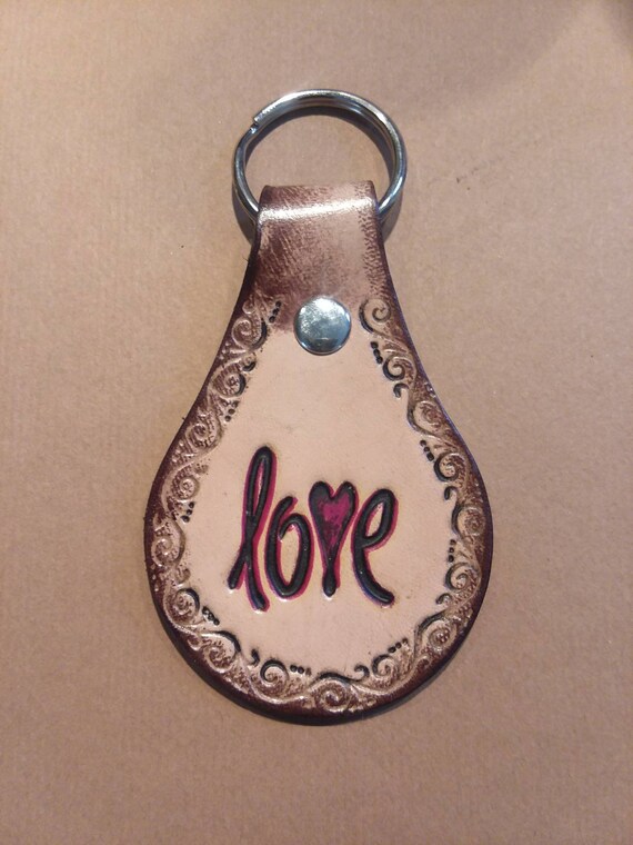 Leather Love Key Chain Etsy Leather Love Key Chain Etsy