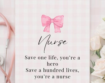 Nurse Poster Bundle Druckbare Kunst | Rosa ästhetische Krankenschwester-Zitate, RN EP Geschenk, Krankenpflege-Studentendekor, sofortiger Download PDF Canva bearbeitbar