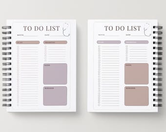 Krankenschwester To-Do Checkliste (ästhetischer druckbarer digitaler PDF-Download) RN, LPN, Krankenpflegeschülerin, Reise-Krankenschwester