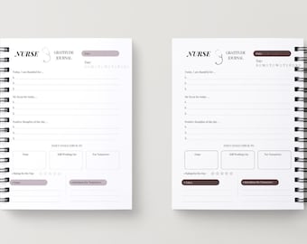 Krankenschwester Dankbarkeit Journal bearbeitbare Vorlage (Digitaler Download, PDF, Canva)