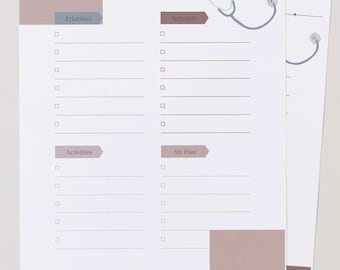 Krankenschwester To Do Liste zum Ausdrucken, Klinische Aufgabenliste, Krankenschwester Brain Sheet | Schichtplaner, Nursing Checklist Template RN, LPN, Instant Download PDF