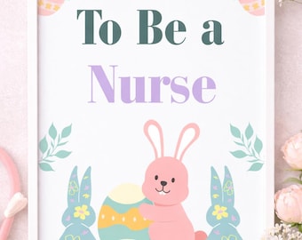 Ostern Krankenschwester Poster Bundle druckbare Wandkunst | Ästhetische Krankenschwester-Zitate, RN EP Geschenk, Studenten Krankenschwester-Dekor, sofortiger Download PDF Canva bearbeitbar