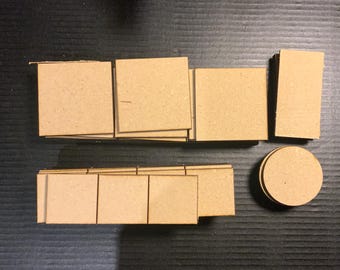 Square MDF Bases for Painting, Modeling, Crafting (1/8" Thickness)