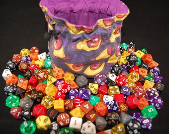 Reversible Cotton Dice Bag: Handmade RPG Pouch for D&D