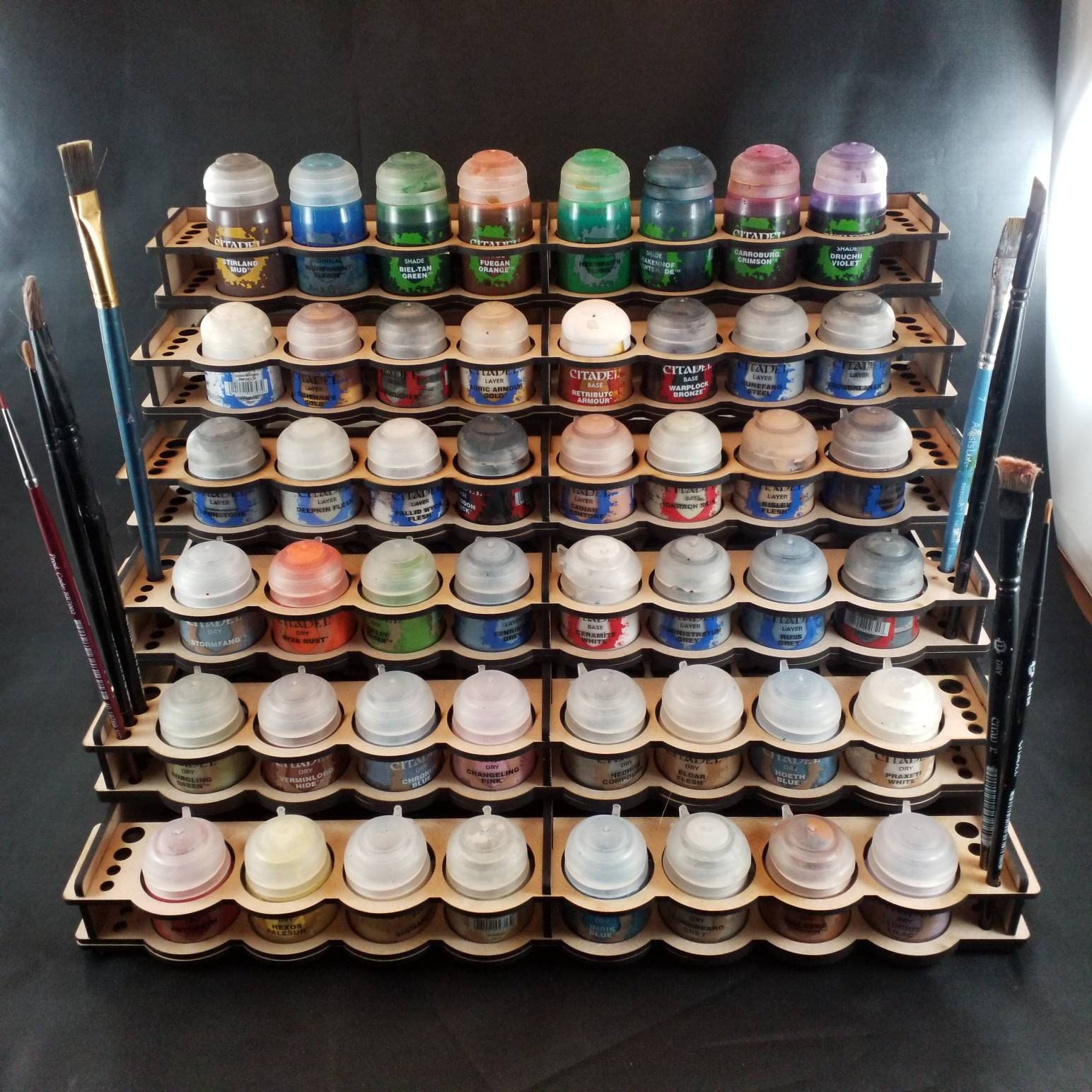 The Foundry - Our Citadel paint rack is almost full!!!! Now we have a wide  variety of colors to choose from to paint all your miniatures.  #downtownfoundry #gameshop #citadel #paints #citadelpaints #miniaturegaming  #