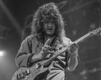 5 Available: 1992 Eddie Van Halen Ready to Hang on Brushed Aluminum Rare Original Picture Fine Art Print Sizes 8x10 to 30x40