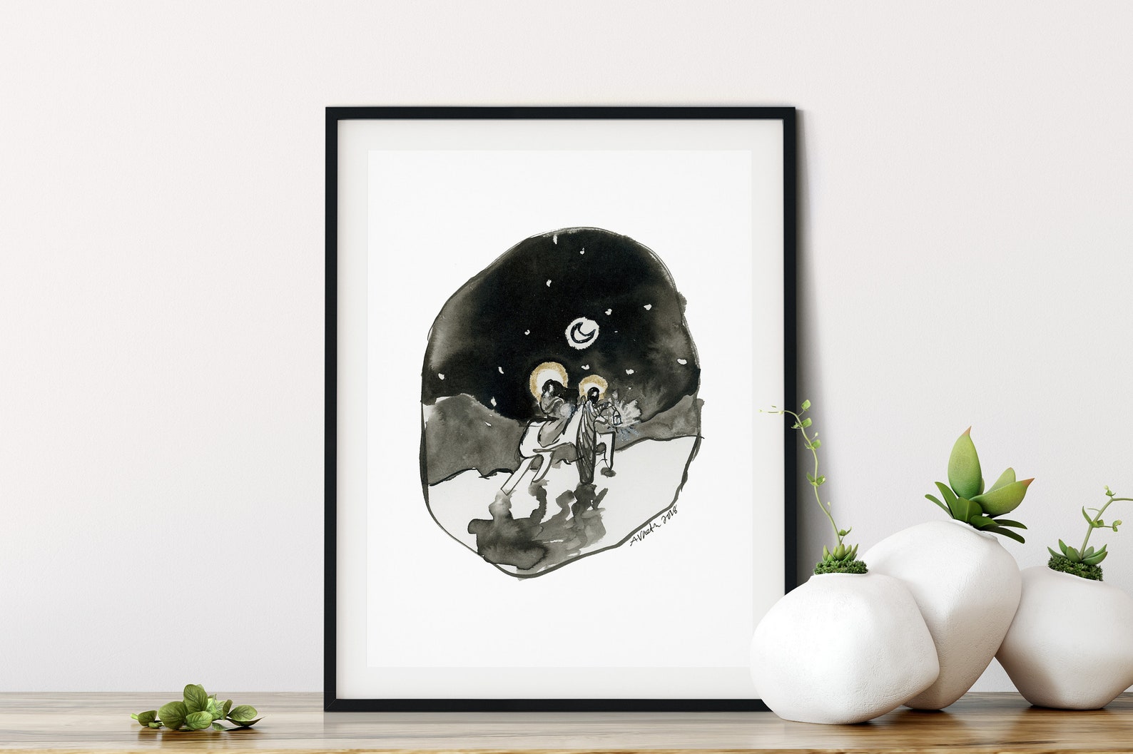 Journey to Bethlehem Printable Art Original Catholic Art | Etsy