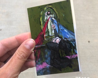 St. Faustina Holy Card, Divine Mercy Chaplet, Catholic Art, Laminated Holy Cards, Catholic Prayer Cards, Divine Mercy Prayer, Priest Gift
