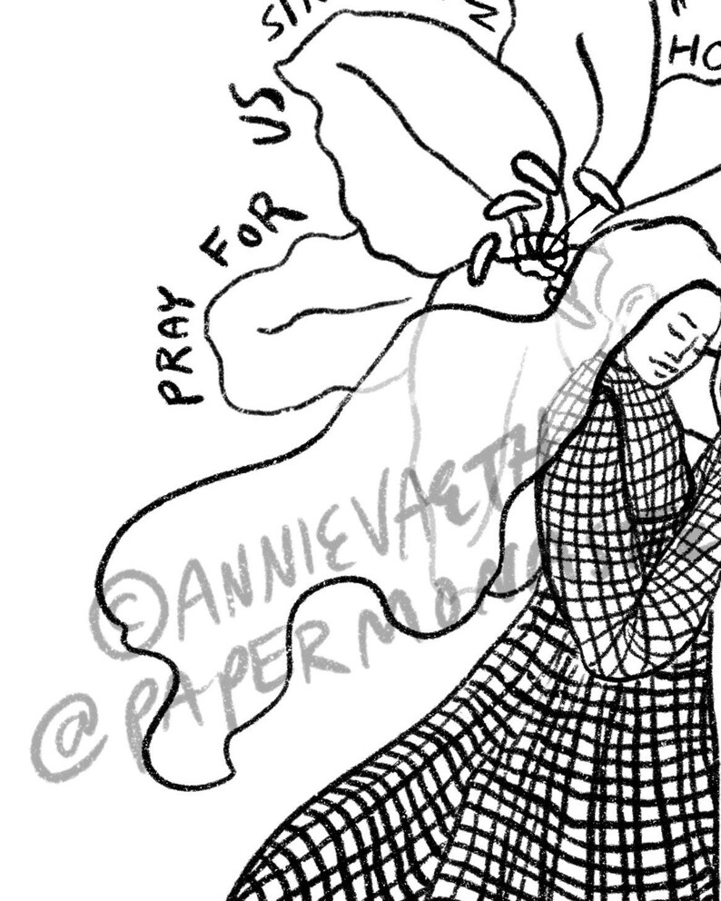 Catholic Coloring Page Hail Mary Printable Catholic Kids | Etsy