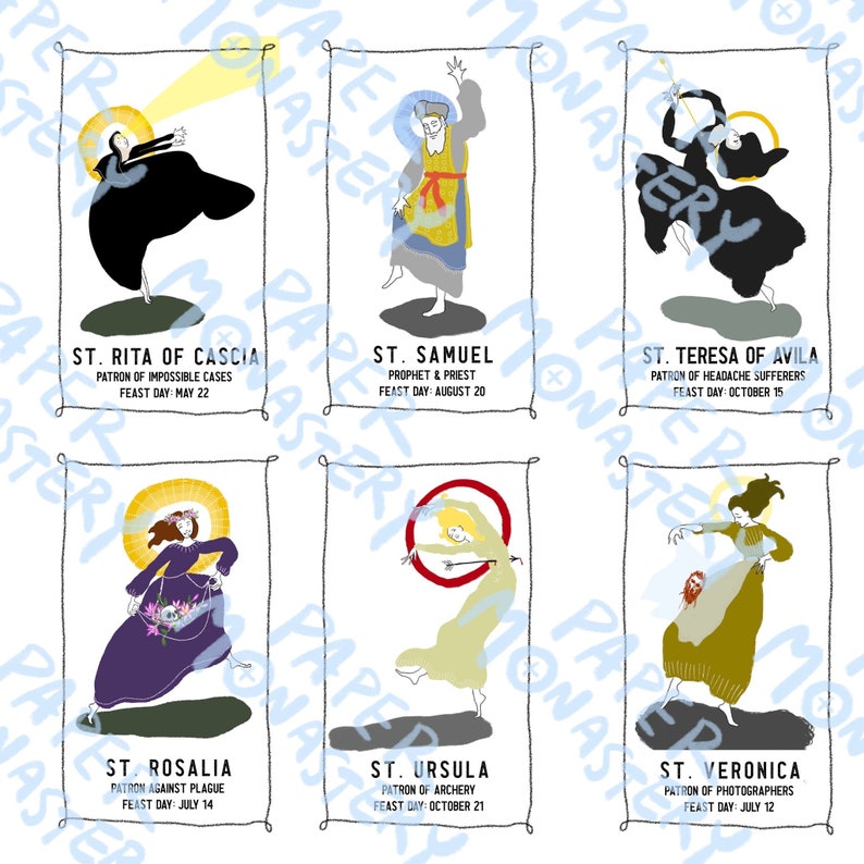 Printable Saint Cards Digital Holy Cards Catholic Printable Etsy