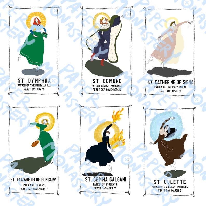 Printable Saint Cards Digital Holy Cards Catholic Printable Etsy