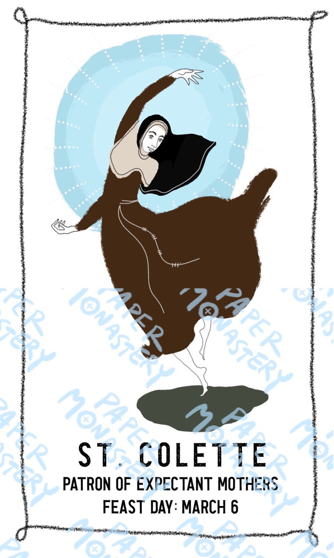 St. Colette Printable Saint Card Digital Holy Card Catholic Etsy