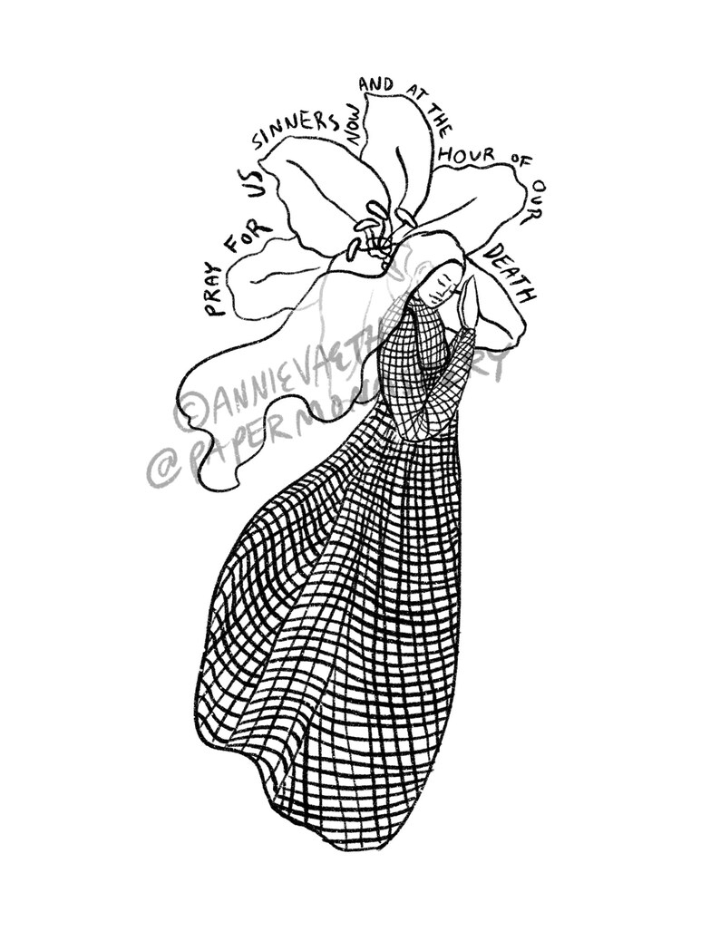 Catholic Coloring Page Hail Mary Printable Catholic Kids | Etsy