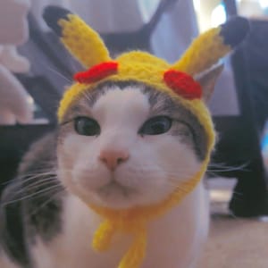 Pikachu Crochet Cat Costume Hat