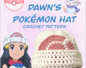 Gorro de Pokémon de Dawn *SÓLO PATRÓN DE GANCHILLO*