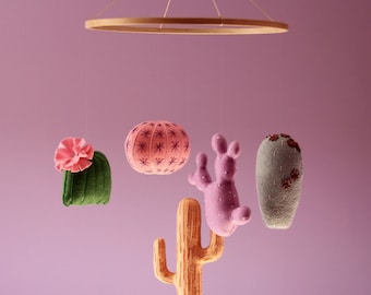 Baby mobile Kaktus Mobile Babyzimmer Kakteen Wanddeko Kinderzimmer Sukkulenten Kinderzimmer Wüsten- Mobile Babybett Mobile Boho-Dekor