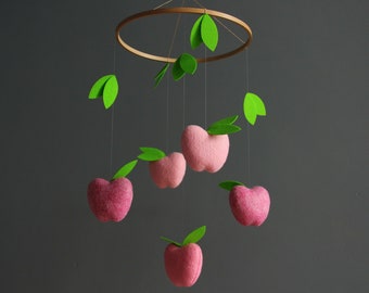 Baby mobile girl Garden nursery decor Baby girl nursery mobile Apples nursery Crib mobile girl Nursery for baby girl Gift for baby girl