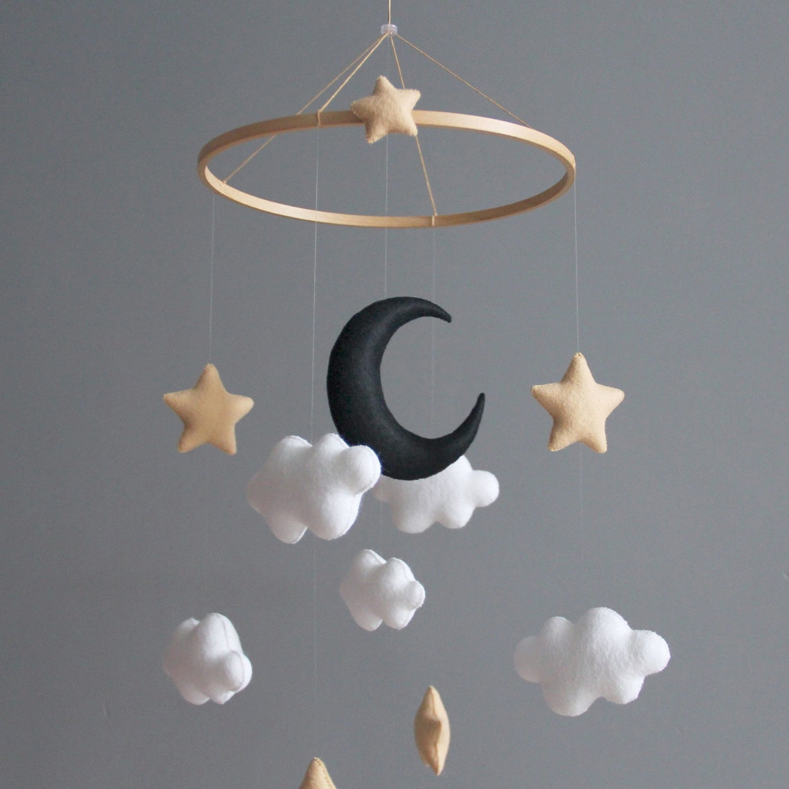Baby mobile Monochrome nursery Black and white baby mobile Etsy
