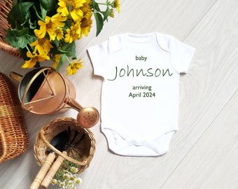 Pregnancy announcement digital Baby announcement garden style