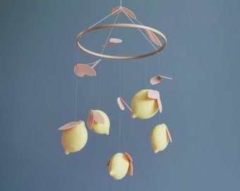 Baby mobile Lemon nursery decor Citrus mobile baby Lemon nursery mobile Garden baby mobile neutral Lemon baby Crib mobile