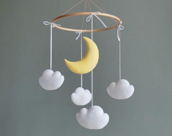 Baby mobile Winnie the Pooh nursery mobile baby Imaginative mobile Moon and stars nursery decor Crib mobile Clouds mobile for crib