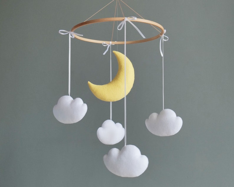 Mobile pour bébé Winnie l'ourson, mobile pour chambre d'enfant, mobile imaginatif, lune et étoiles, décoration pour chambre de bébé, mobile pour berceau, mobile nuages pour lit de bébé baby mobile