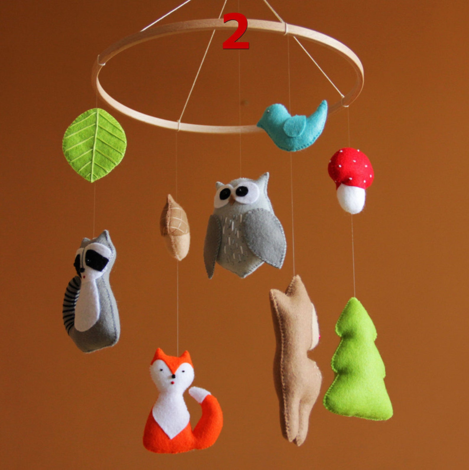 Woodland mobile Woodland nursery decor Baby mobile animals Etsy