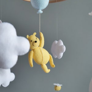 Winnie the Pooh nursery mobile baby Imaginative mobiles Bee nursery decor Winnie the Pooh baby mobile Bee crib mobile Babyshower gift image 5