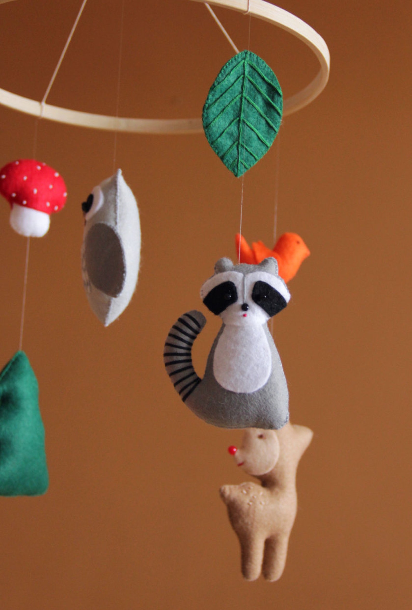 Woodland mobile Woodland nursery decor Baby mobile animals Etsy