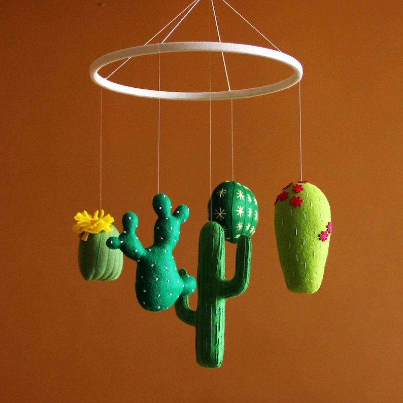 Baby mobile Cactus nursery decor Mobile bebe 画像 3