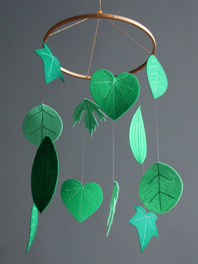Baby Mobile Leaves Nursery Mobile Botanical Nursery Decor Etsy