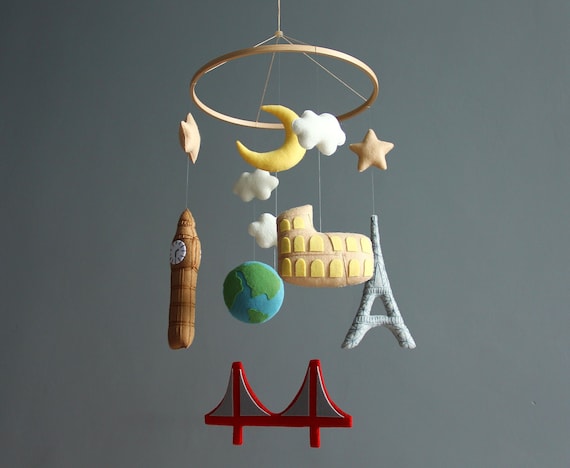 Bebe Mobile Pepiniere De Voyage Theme Pepiniere Mobile Voyage Etsy