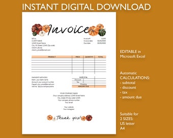 Invoice template download with pumpkins for fall orders