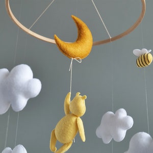 Winnie the Pooh mobile baby Winnie the Pooh nursery decor Bumble bee mobile Classic Winnie the Pooh baby mobile Bee nursery mobile Baby gift image 2