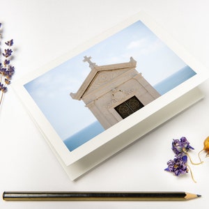 Conjunto de tarjetas de felicitación "Descansando junto al mar" con sobres reciclados // Impresión de fotografía de bellas artes / Tarjeta de condolencia plegada en papel ecológico