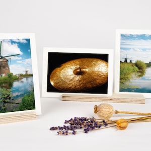 Porte-cartes en bois, seconde vente - B-Choice // Porte-photos pour exposer des cartes postales, des images et des tirages d'art sur un bureau, une table d'appoint ou une foire d'artisanat