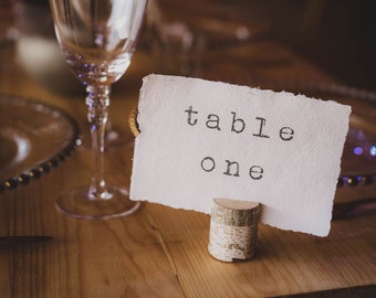 Torn edge wedding table number/name