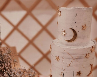Moon and Stars Celestial Cake Topper -  UK
