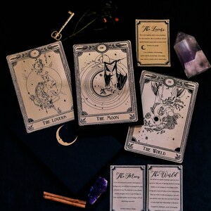 Cartas de tarot decorativas grabadas imagen 1