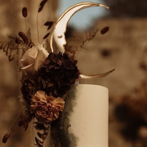 Décoration pour gâteau de mariage croissant de lune en miroir