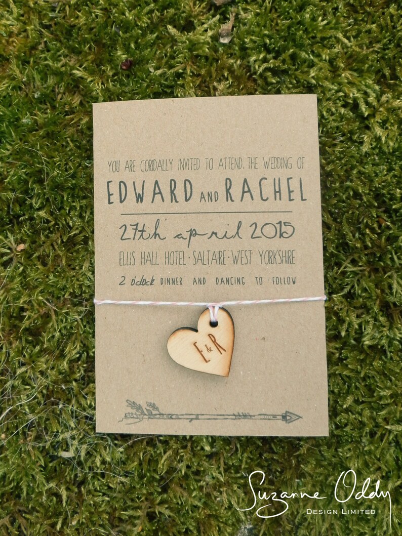 Rustic wedding invitation rustic wedding wooden wedding Etsy