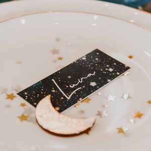 Celestial wedding place card with gold leaf wedding favour image 4