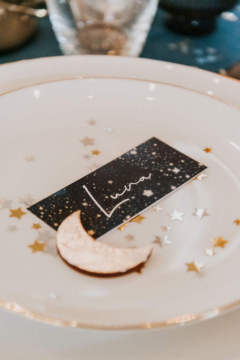 Celestial wedding place card with gold leaf wedding favour image 4