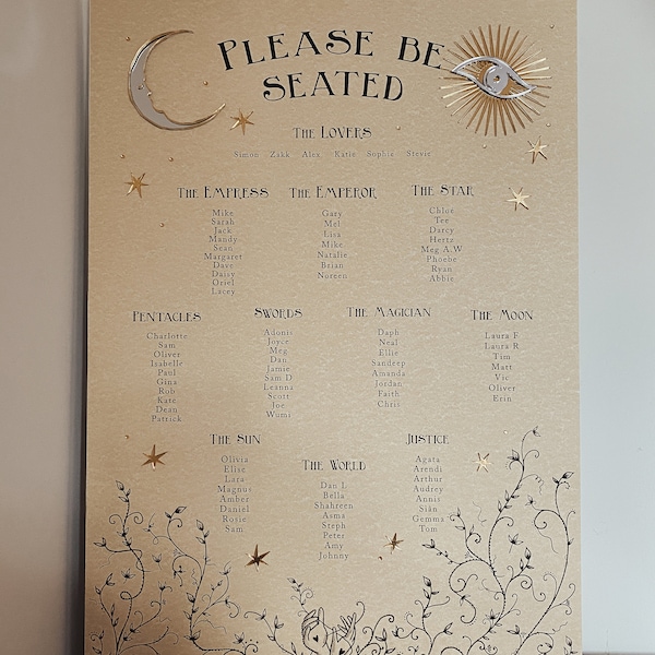 Plan de salle de mariage lunatique de lune