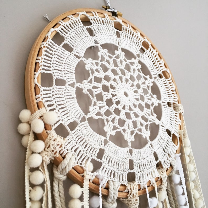 Dreamcatcher, dream catcher, bedroom decor, white nursery, bohemian home, bohemian, modern dream catcher, wall hanging, boho decor, macrame image 4